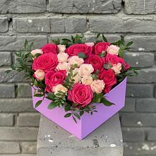 Цветочная композиция из Розы в коробке в Федурново