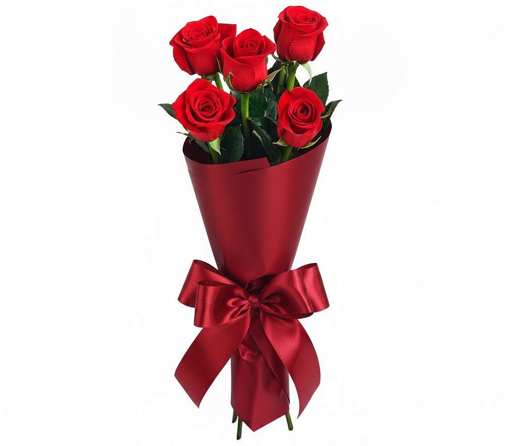 Букет 5 Красных роз Эдлесс Лав в Федурново