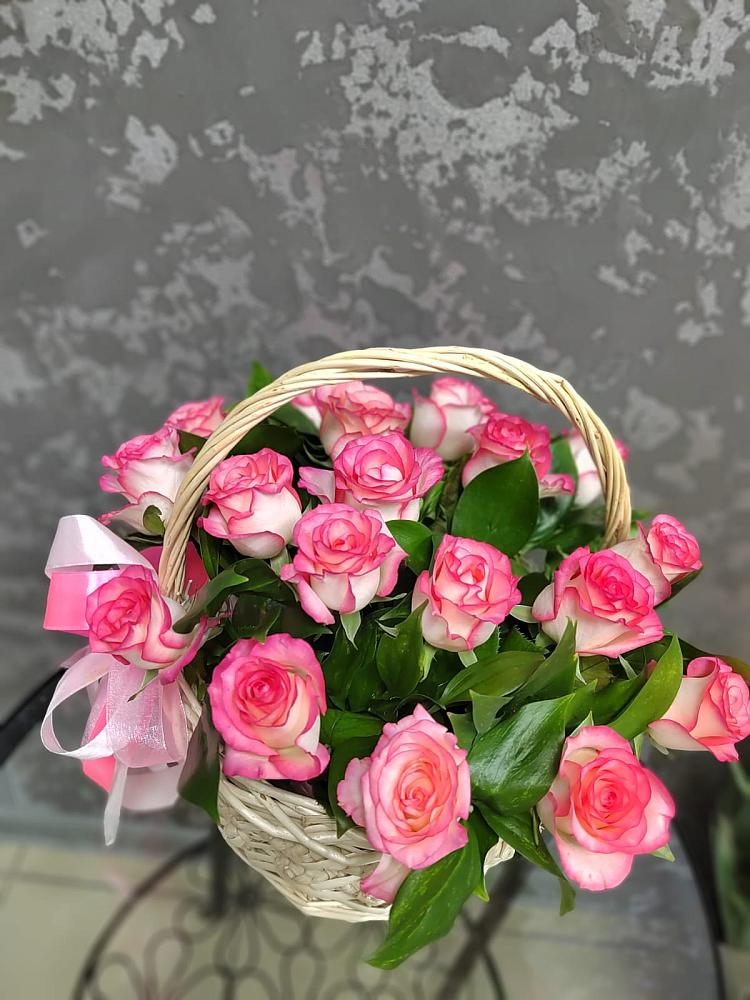 Цветочная композиция из Розы в корзине в Федурново