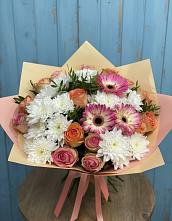 Букет цветов из:  Розы, Герберы и Хризантемы в Федурново
