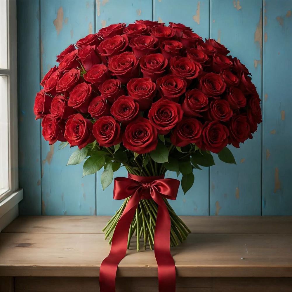 Букет Красные розы Блэк Меджик в Федурново