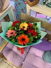 Букет цветов из:  Герберы, Хризантемы и Альстромерии #REPLACE_PRED# Федурново