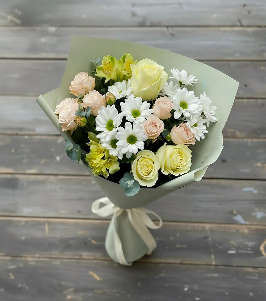Букет цветов из: Альстромерии, Розы и Хризантемы в Федурново