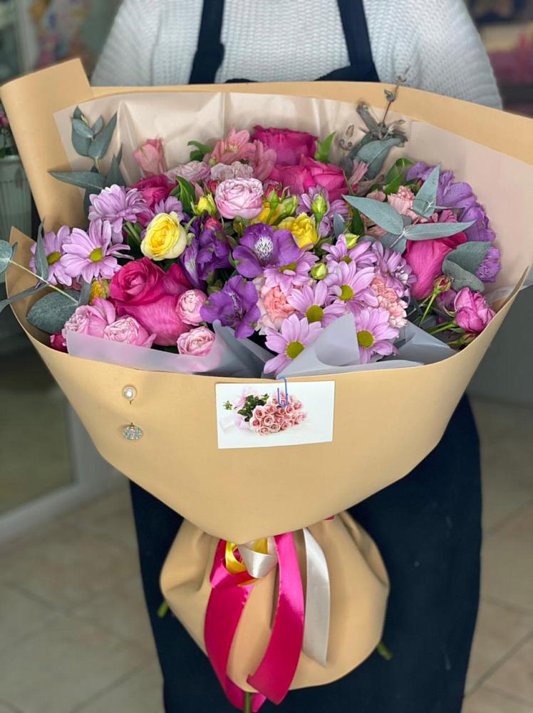 Букет цветов из: Хризантемы, Гвоздики и Альстромерии в Федурново