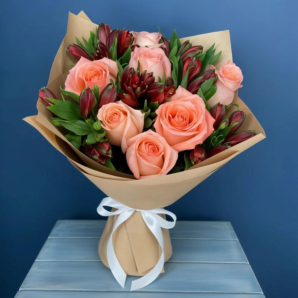 Букет цветов из: Розы и Альстромерии в Федурново