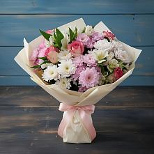 Букет цветов из:  Хризантемы, Альстромерии и Розы в Федурново