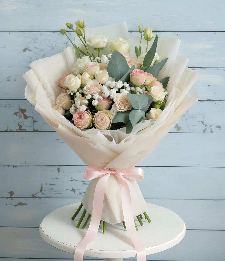 Букет цветов из: Розы и Лизиантусы в Федурново