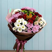 Букет цветов из:  Розы, Хризантемы и Альстромерии в Федурново