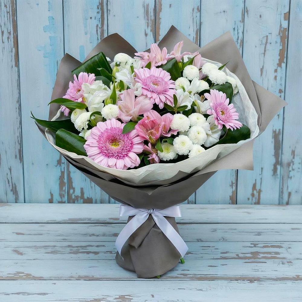 Букет цветов из: Герберы, Альстромерии и Хризантемы в Федурново