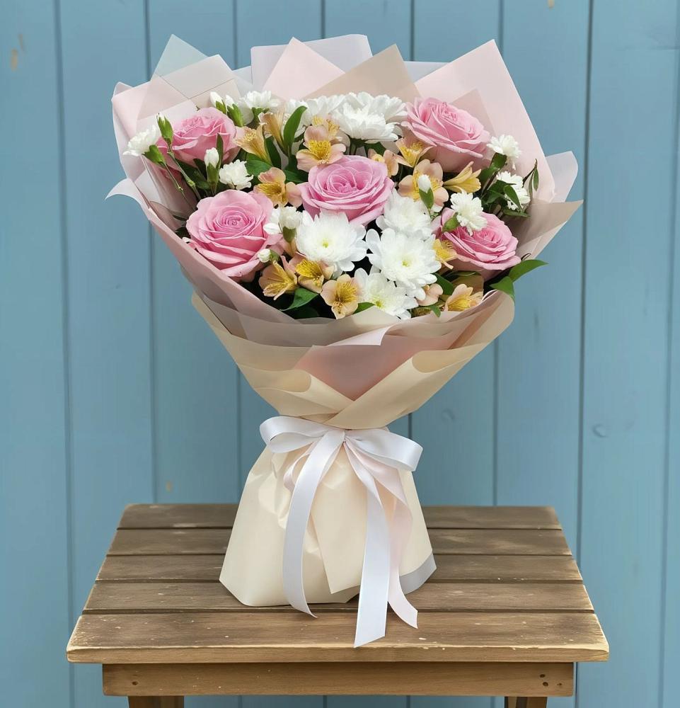 Букет цветов из: Гвоздики, Орхидеи и Розы в Федурново