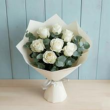 Букет Белые розы в Эвкалипте #REPLACE_PRED# Федурново