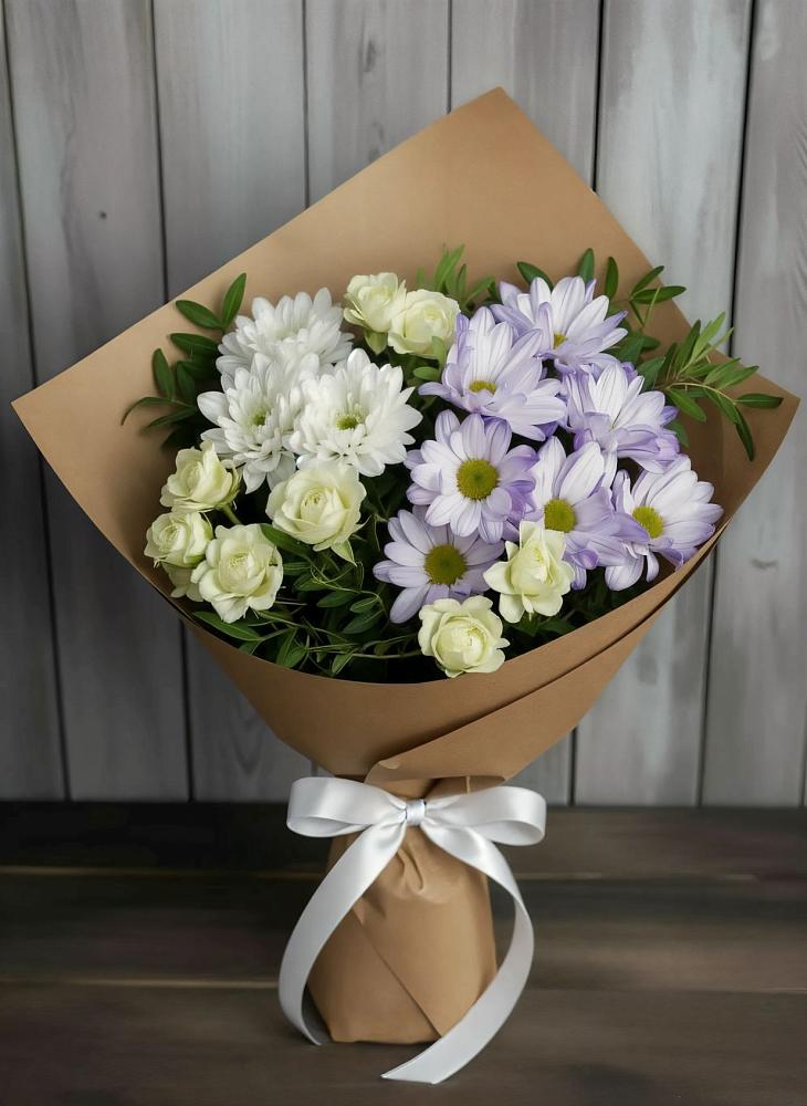 Букет цветов из: Хризантемы и Розы в Федурново